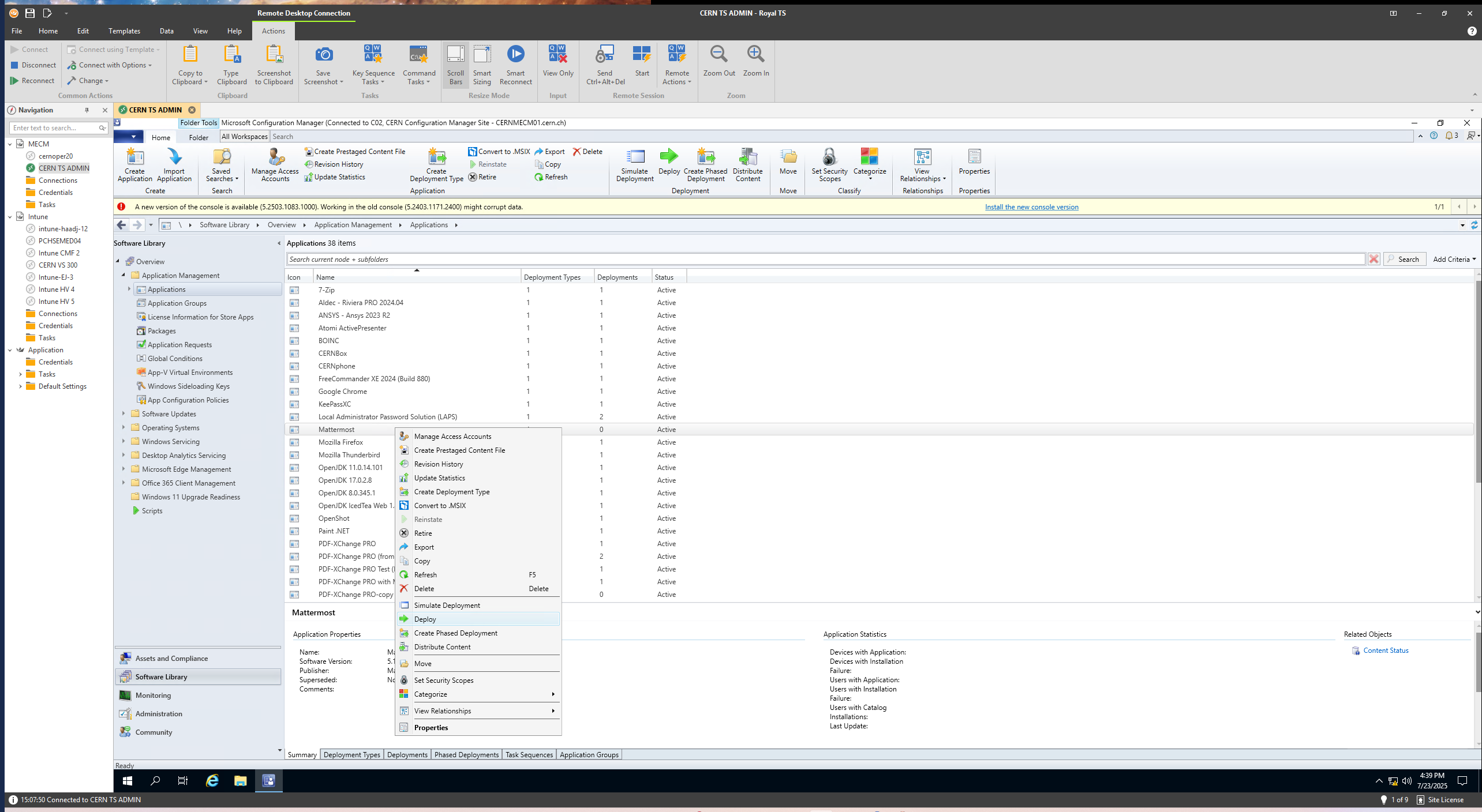 Right-click and select Deploy to start the deployment process