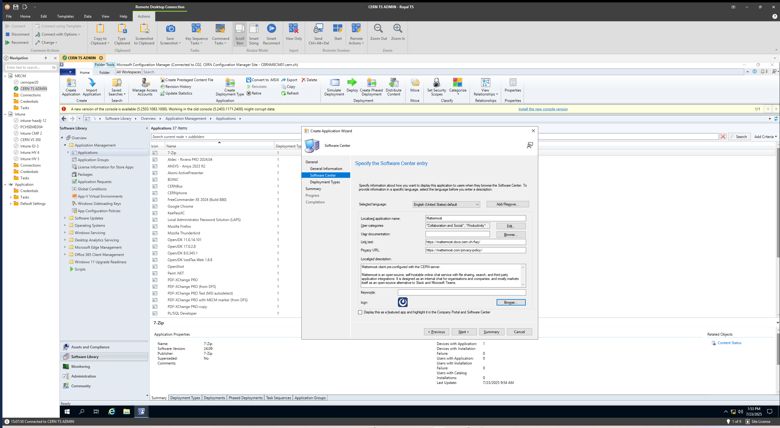 Select the deployment type based on installer type