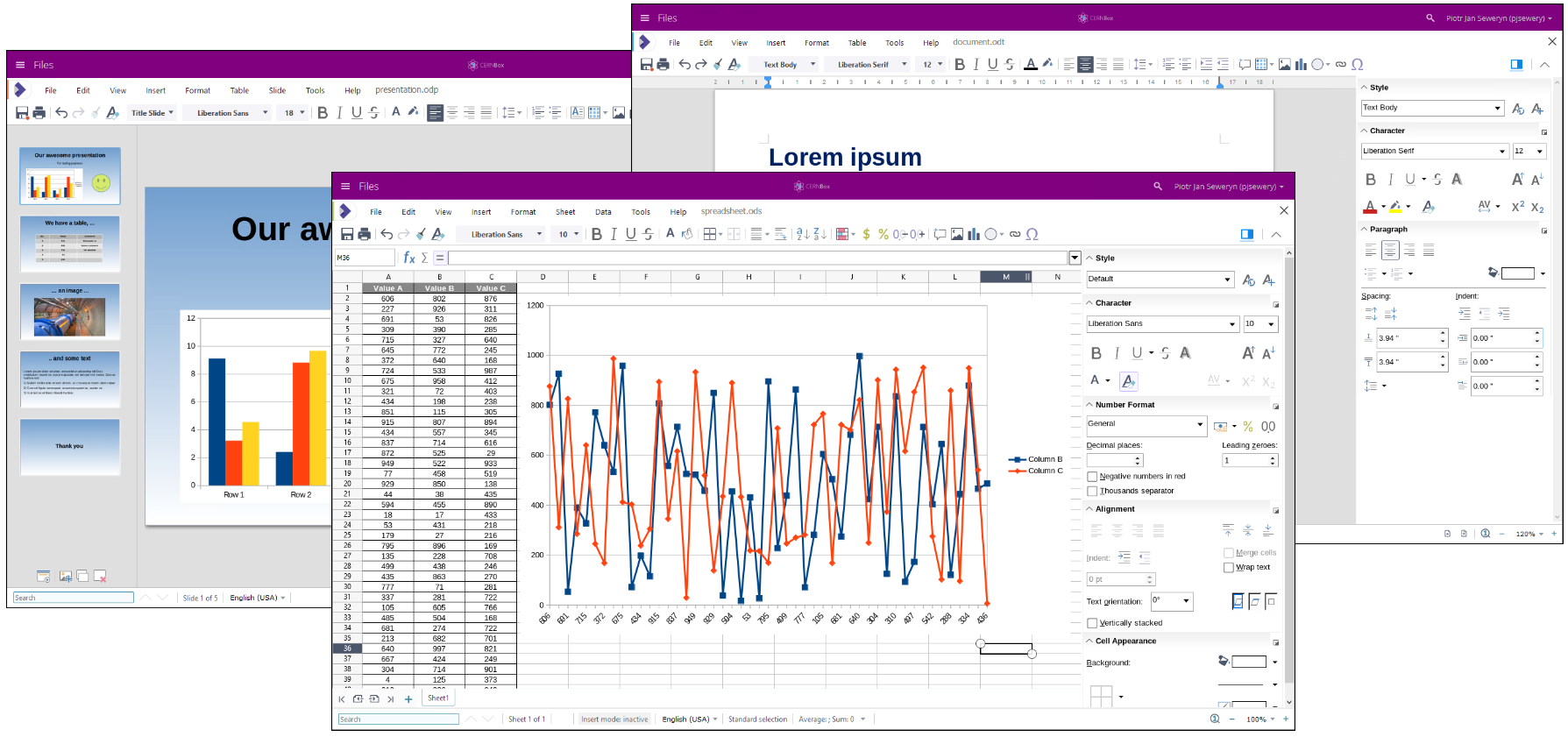 Collabora Online - Applications: Writer, Calc, Impress