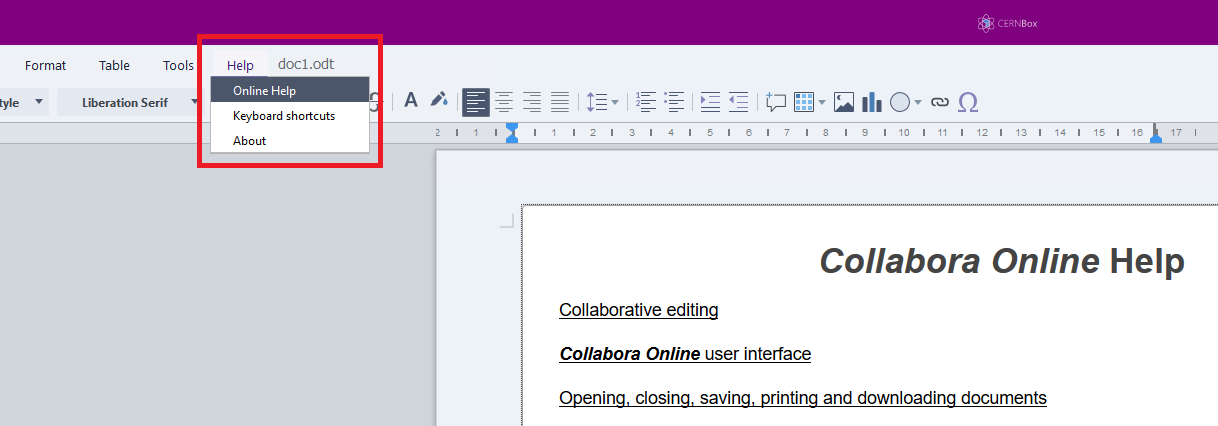 Collabora Online - Help page