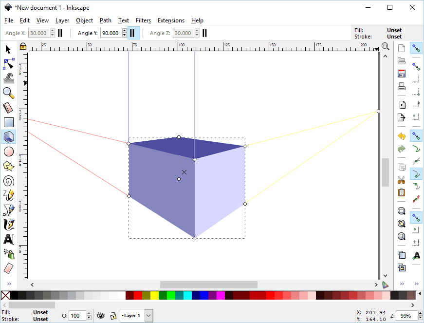 screenshot of Inkscape editing window